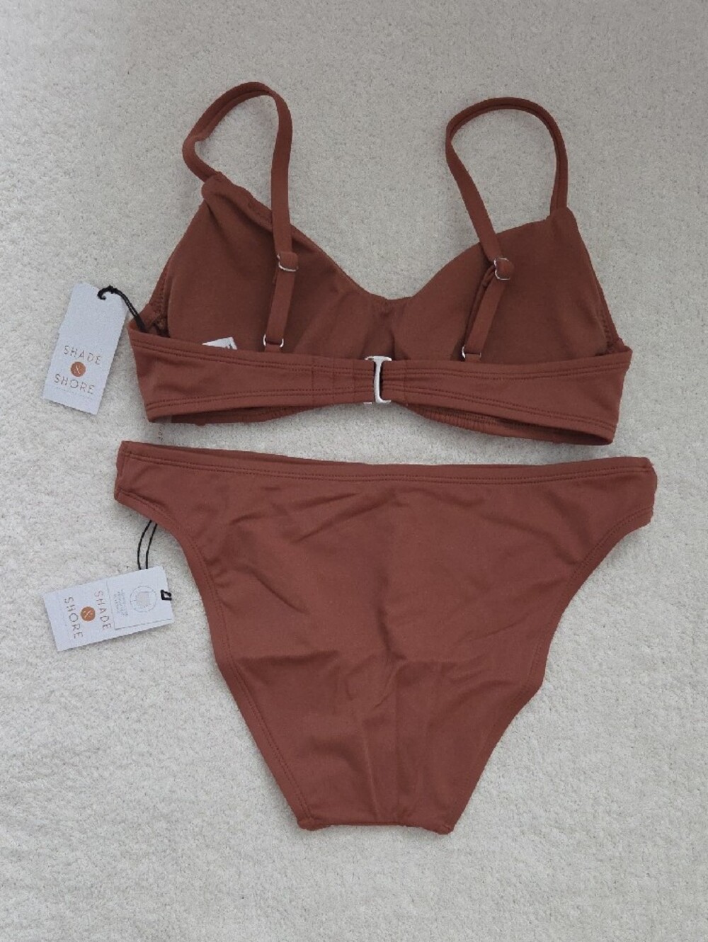 NWT Shade & Shore Mauve Brown Two-Piece Bikini - Picture 4 of 5